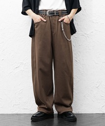 【MinoriTY】ベルト・チェーン付ワイドスウェットパンツ ウォレットチェーン ベルト セット メンズ 春服 夏服