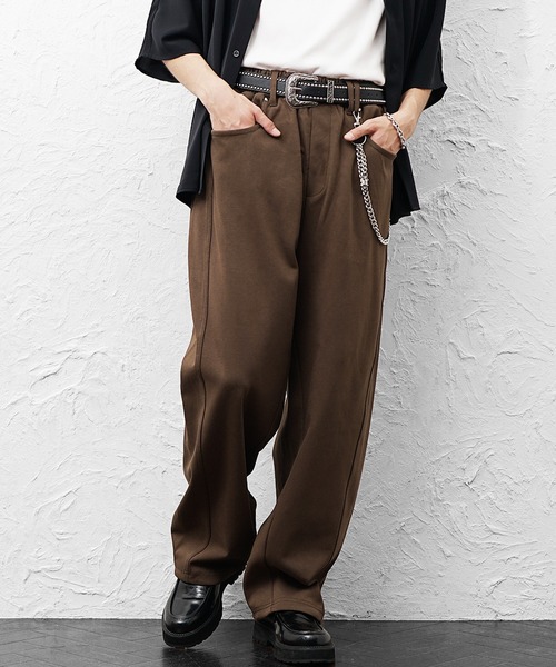 MinoriTY(マイノリティ)の「【MinoriTY】ベルト・チェーン付ワイドスウェットパンツ ウォレットチェーン ベルト セット メンズ 春服 夏服(その他パンツ・メンズ・杢グレー/ブラック/レッド/ブラウン・XL/L/M)」の6枚目の写真