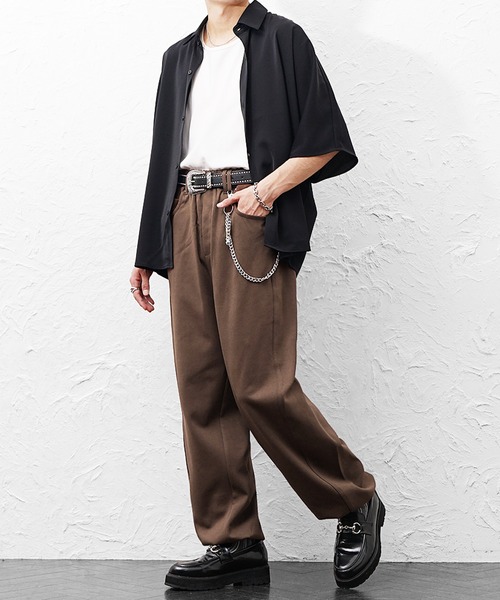 MinoriTY(マイノリティ)の「【MinoriTY】ベルト・チェーン付ワイドスウェットパンツ ウォレットチェーン ベルト セット メンズ 春服 夏服(その他パンツ・メンズ・杢グレー/ブラック/レッド/ブラウン・XL/L/M)」の8枚目の写真