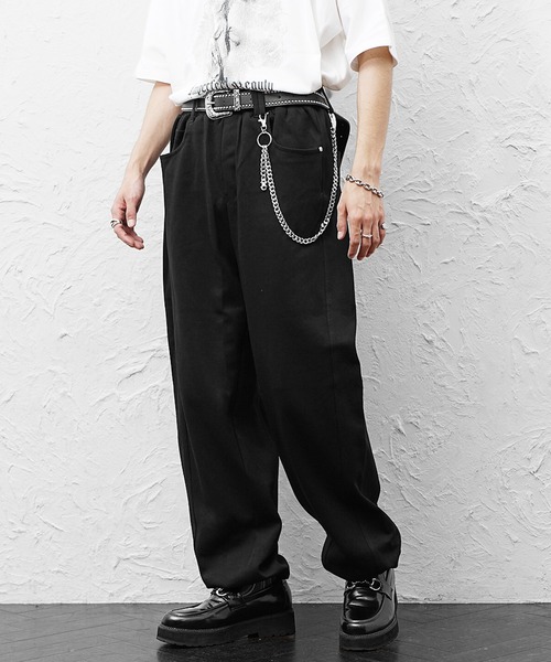 MinoriTY(マイノリティ)の「【MinoriTY】ベルト・チェーン付ワイドスウェットパンツ ウォレットチェーン ベルト セット メンズ 春服 夏服(その他パンツ・メンズ・杢グレー/ブラック/レッド/ブラウン・XL/L/M)」の10枚目の写真