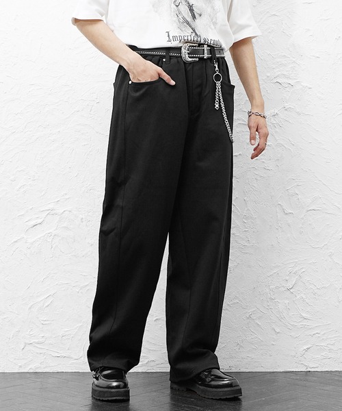 MinoriTY(マイノリティ)の「【MinoriTY】ベルト・チェーン付ワイドスウェットパンツ ウォレットチェーン ベルト セット メンズ 春服 夏服(その他パンツ・メンズ・杢グレー/ブラック/レッド/ブラウン・XL/L/M)」の12枚目の写真