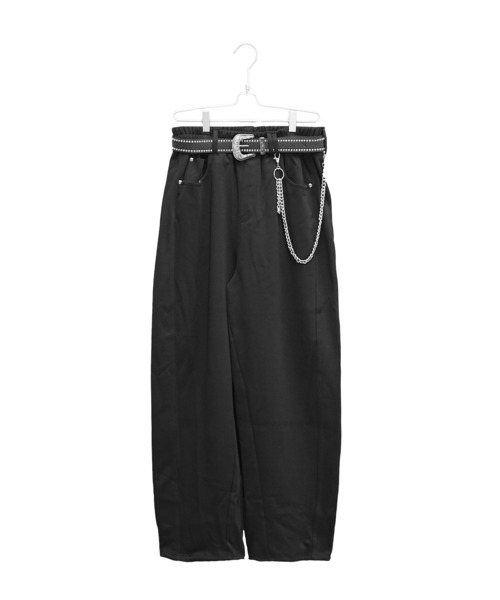 MinoriTY(マイノリティ)の「【MinoriTY】ベルト・チェーン付ワイドスウェットパンツ ウォレットチェーン ベルト セット メンズ 春服 夏服(その他パンツ・メンズ・杢グレー/ブラック/レッド/ブラウン・XL/L/M)」の14枚目の写真