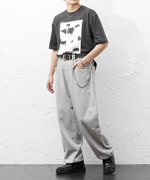 MinoriTY(マイノリティ)の「【MinoriTY】ベルト・チェーン付ワイドスウェットパンツ ウォレットチェーン ベルト セット メンズ 春服 夏服(その他パンツ・メンズ・杢グレー/ブラック/レッド/ブラウン・XL/L/M)」の19枚目の写真
