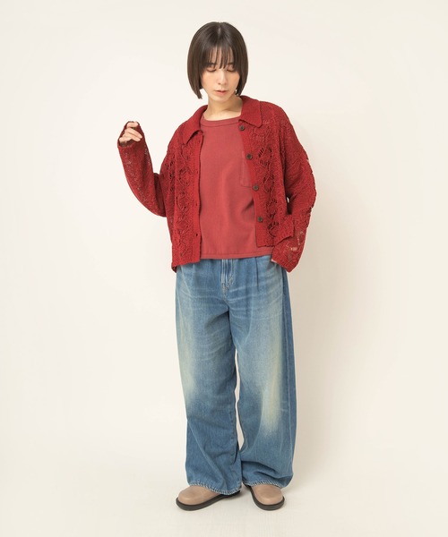 RNA-N（アールエヌエーエヌ）の「M2694 パウダーケミカルワイドデザインT（Tシャツ/カットソー・レディース・ブラック/グレー/レッド・FREE）」の17枚目の写真