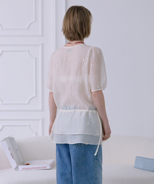 AFTERHOURS(アフターアワーズ)の「FLORAL SHEER LAYERED DRESS (IVORY)(シャツ/ブラウス・レディース・アイボリー・FREE)」の5枚目の写真