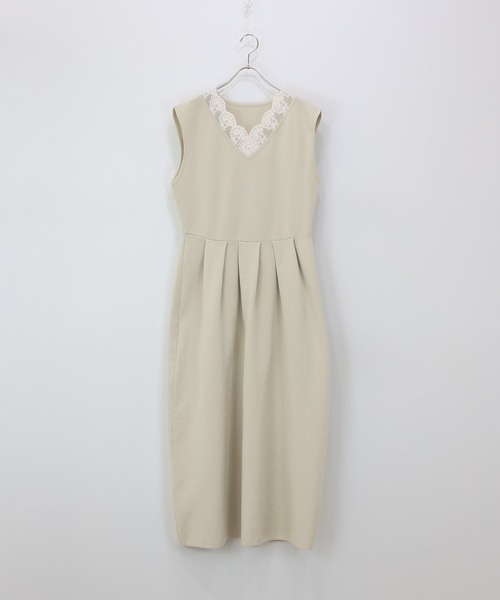 J by blue(ジェイバイブルー)の「《2サイズ展開》レースカラーVネック ワンピース(ワンピース・レディース・ベージュ/ネイビー・LARGE/MEDIUM)」の20枚目の写真