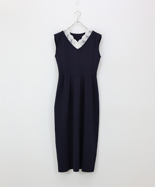J by blue(ジェイバイブルー)の「《2サイズ展開》レースカラーVネック ワンピース(ワンピース・レディース・ベージュ/ネイビー・LARGE/MEDIUM)」の21枚目の写真