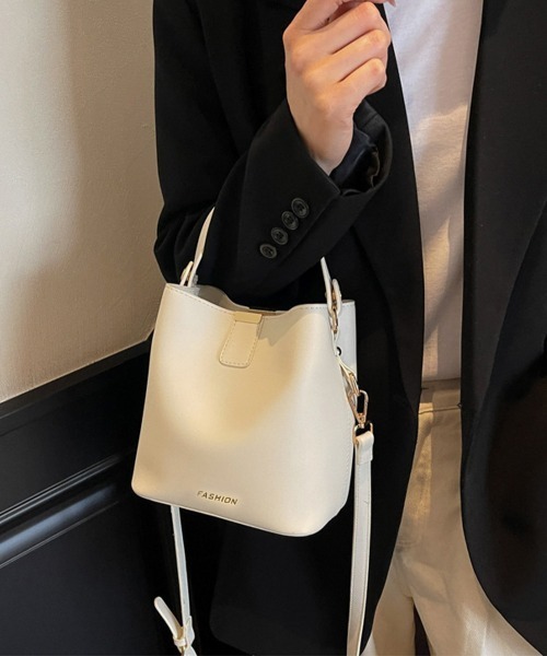 Miniministore（ミニミニストア）の「2WAYバケツ型ミニショルダーバッグ上品（ショルダーバッグ・レディース・アイボリー/ブラウン/ホワイト×ブラウン/ブラック・FREE）」の11枚目の写真