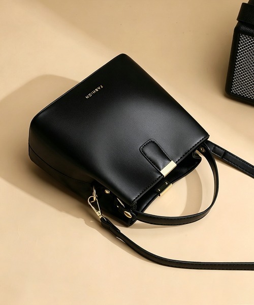 Miniministore（ミニミニストア）の「2WAYバケツ型ミニショルダーバッグ上品（ショルダーバッグ・レディース・アイボリー/ブラウン/ホワイト×ブラウン/ブラック・FREE）」の17枚目の写真