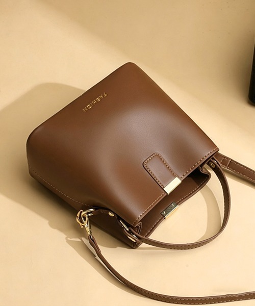 Miniministore（ミニミニストア）の「2WAYバケツ型ミニショルダーバッグ上品（ショルダーバッグ・レディース・アイボリー/ブラウン/ホワイト×ブラウン/ブラック・FREE）」の21枚目の写真
