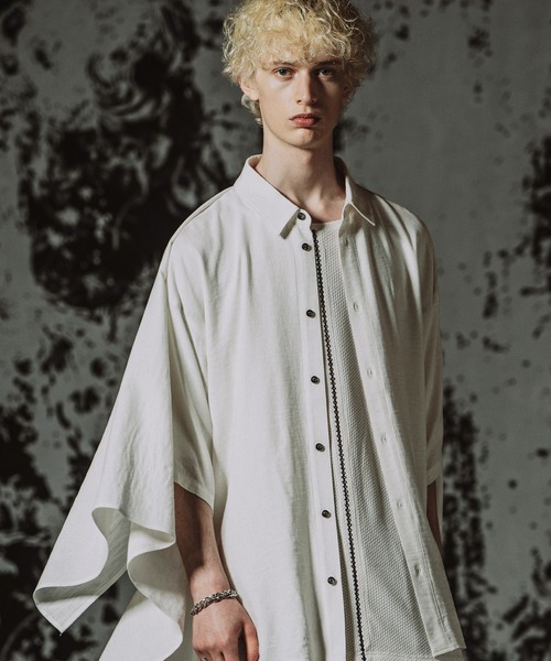 NO ID.(ノーアイディ)の「【NO ID.】Back Drape Shirt / バック ドレープ シャツ(シャツ/ブラウス・メンズ・ホワイト/グレー/ブラック・ONE SIZE)」の2枚目の写真