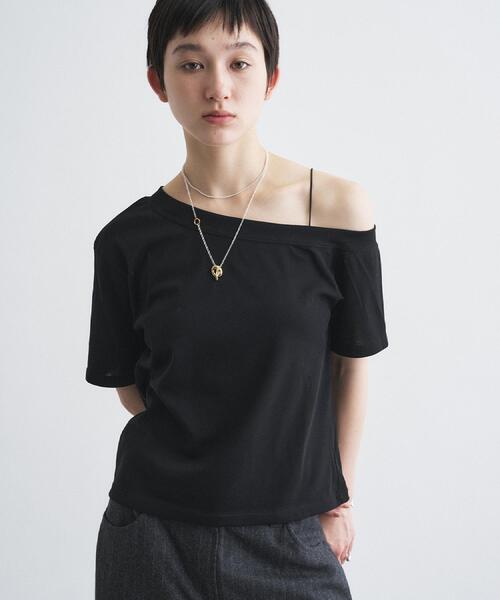 オッズオン 半袖カットソー オフショル 黒 WORLD ONLINE STORE SELECT｜ワールドオンラインストアセレクトのT