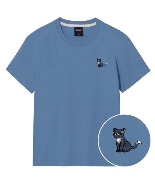 OKSTAR(オクスター)の「ハッピーニット刺繍半袖(Tシャツ/カットソー・レディース・クリーム/ネイビー/ホワイト/ダークグレー/ダークグリーン/グレー/ダークブルー/ライトグレー/ライトベージュ/ブラック/カーキ・4XL/3XL/2XL/X-LARGE/LARGE/SMALL/MEDIUM)」の11枚目の写真