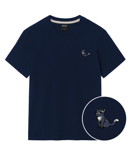 OKSTAR(オクスター)の「ハッピーニット刺繍半袖(Tシャツ/カットソー・レディース・クリーム/ネイビー/ホワイト/ダークグレー/ダークグリーン/グレー/ダークブルー/ライトグレー/ライトベージュ/ブラック/カーキ・4XL/3XL/2XL/X-LARGE/LARGE/SMALL/MEDIUM)」の10枚目の写真