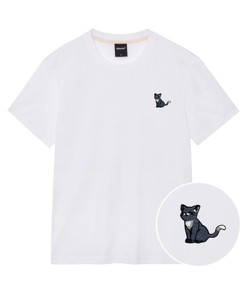 OKSTAR(オクスター)の「ハッピーニット刺繍半袖(Tシャツ/カットソー・レディース・クリーム/ネイビー/ホワイト/ダークグレー/ダークグリーン/グレー/ダークブルー/ライトグレー/ライトベージュ/ブラック/カーキ・4XL/3XL/2XL/X-LARGE/LARGE/SMALL/MEDIUM)」の1枚目の写真