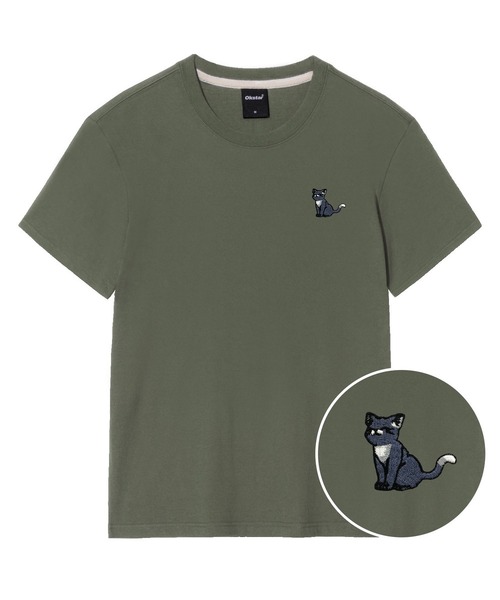 OKSTAR(オクスター)の「ハッピーニット刺繍半袖(Tシャツ/カットソー・レディース・クリーム/ネイビー/ホワイト/ダークグレー/ダークグリーン/グレー/ダークブルー/ライトグレー/ライトベージュ/ブラック/カーキ・4XL/3XL/2XL/X-LARGE/LARGE/SMALL/MEDIUM)」の9枚目の写真