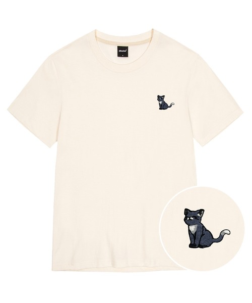 OKSTAR(オクスター)の「ハッピーニット刺繍半袖(Tシャツ/カットソー・レディース・クリーム/ネイビー/ホワイト/ダークグレー/ダークグリーン/グレー/ダークブルー/ライトグレー/ライトベージュ/ブラック/カーキ・4XL/3XL/2XL/X-LARGE/LARGE/SMALL/MEDIUM)」の6枚目の写真
