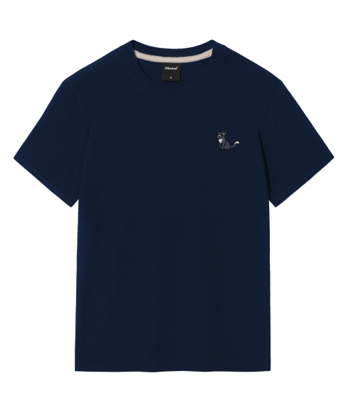 OKSTAR(オクスター)の「ハッピーニット刺繍半袖(Tシャツ/カットソー・レディース・クリーム/ネイビー/ホワイト/ダークグレー/ダークグリーン/グレー/ダークブルー/ライトグレー/ライトベージュ/ブラック/カーキ・4XL/3XL/2XL/X-LARGE/LARGE/SMALL/MEDIUM)」の15枚目の写真
