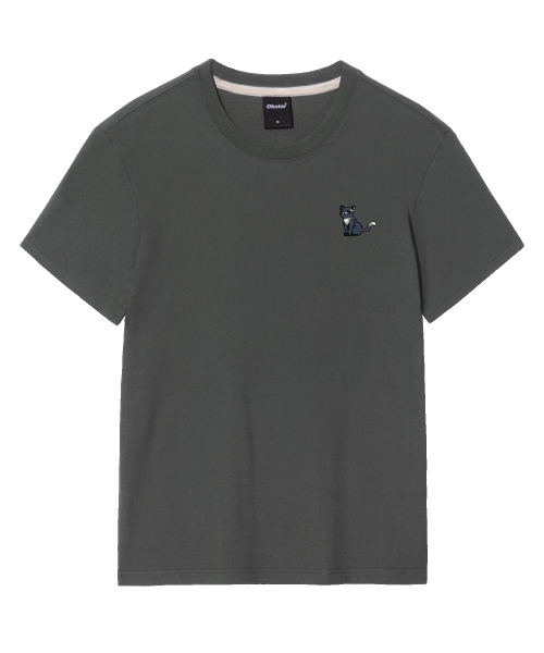 OKSTAR(オクスター)の「ハッピーニット刺繍半袖(Tシャツ/カットソー・レディース・クリーム/ネイビー/ホワイト/ダークグレー/ダークグリーン/グレー/ダークブルー/ライトグレー/ライトベージュ/ブラック/カーキ・4XL/3XL/2XL/X-LARGE/LARGE/SMALL/MEDIUM)」の20枚目の写真