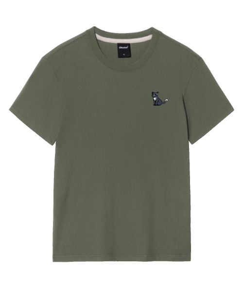 OKSTAR(オクスター)の「ハッピーニット刺繍半袖(Tシャツ/カットソー・レディース・クリーム/ネイビー/ホワイト/ダークグレー/ダークグリーン/グレー/ダークブルー/ライトグレー/ライトベージュ/ブラック/カーキ・4XL/3XL/2XL/X-LARGE/LARGE/SMALL/MEDIUM)」の21枚目の写真