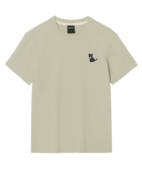 OKSTAR(オクスター)の「ハッピーニット刺繍半袖(Tシャツ/カットソー・レディース・クリーム/ネイビー/ホワイト/ダークグレー/ダークグリーン/グレー/ダークブルー/ライトグレー/ライトベージュ/ブラック/カーキ・4XL/3XL/2XL/X-LARGE/LARGE/SMALL/MEDIUM)」の22枚目の写真
