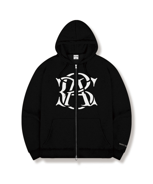 BASIC LABEL（ベーシックラベル）の「Mark Core 2-Way Oversized Hoodie Zip-Up 4 Color [BLBH_2003]（パーカー・レディース・ホワイト/グレー/ブラック×ホワイト/ブラック×グレー/ネイビー・SMALL/MEDIUM/LARGE/X-LARGE）」の3枚目の写真