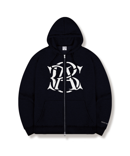 BASIC LABEL（ベーシックラベル）の「Mark Core 2-Way Oversized Hoodie Zip-Up 4 Color [BLBH_2003]（パーカー・レディース・ホワイト/グレー/ブラック×ホワイト/ブラック×グレー/ネイビー・SMALL/MEDIUM/LARGE/X-LARGE）」の5枚目の写真