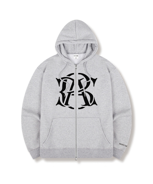 BASIC LABEL（ベーシックラベル）の「Mark Core 2-Way Oversized Hoodie Zip-Up 4 Color [BLBH_2003]（パーカー・レディース・ホワイト/グレー/ブラック×ホワイト/ブラック×グレー/ネイビー・SMALL/MEDIUM/LARGE/X-LARGE）」の4枚目の写真