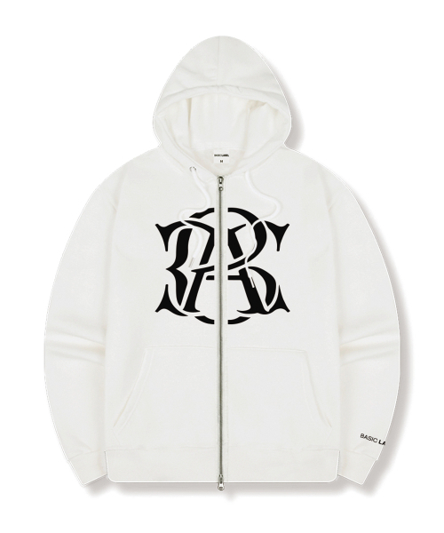 BASIC LABEL（ベーシックラベル）の「Mark Core 2-Way Oversized Hoodie Zip-Up 4 Color [BLBH_2003]（パーカー・レディース・ホワイト/グレー/ブラック×ホワイト/ブラック×グレー/ネイビー・SMALL/MEDIUM/LARGE/X-LARGE）」の6枚目の写真