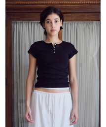 Henley short-sleeve T-shirt_navy