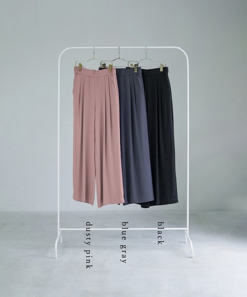 WHITE JOOLA（ホワイトジョーラ）の「【 2wayストレッチ 】 ドライフェイス・ツータック入りワイドパンツ（その他パンツ・レディース・ブラック/ピンク/ブルーグレー・L/M）」の14枚目の写真
