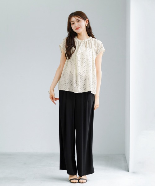 WHITE JOOLA（ホワイトジョーラ）の「【 2wayストレッチ 】 ドライフェイス・ツータック入りワイドパンツ（その他パンツ・レディース・ブラック/ピンク/ブルーグレー・L/M）」の10枚目の写真