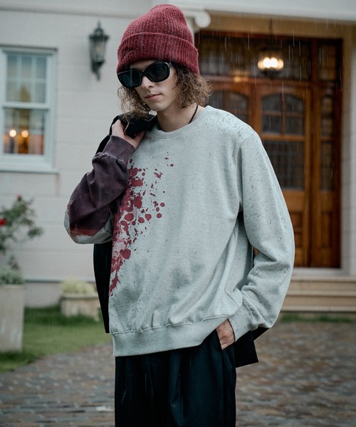 CASPER JOHN（キャスパージョン）の「Splat sweat/スプラットスウェット（スウェット・メンズ・ブラック/ホワイト・SMALL/X-SMALL/LARGE/MEDIUM）」の9枚目の写真