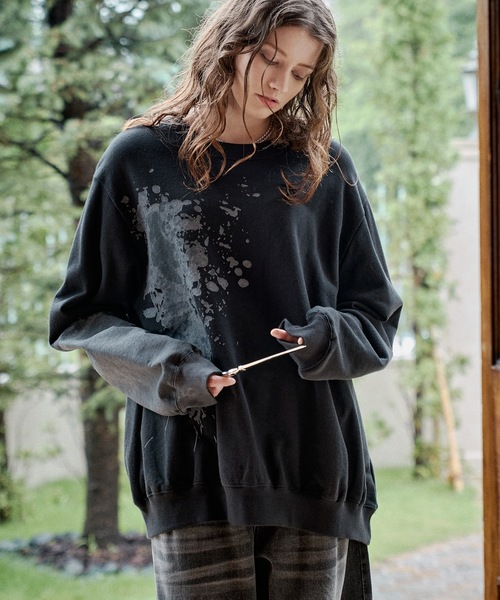 CASPER JOHN（キャスパージョン）の「Splat sweat/スプラットスウェット（スウェット・メンズ・ブラック/ホワイト・SMALL/X-SMALL/LARGE/MEDIUM）」の13枚目の写真