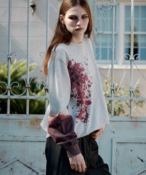 CASPER JOHN（キャスパージョン）の「Splat sweat/スプラットスウェット（スウェット・メンズ・ブラック/ホワイト・SMALL/X-SMALL/LARGE/MEDIUM）」の5枚目の写真
