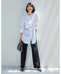 ウール混ストレッチ・ストレートパンツ