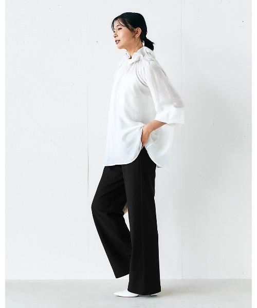 DoCLASSE（ ドゥクラッセ）の「ウール混ストレッチ・ストレートパンツ（その他パンツ・レディース・ブラック/ブルー・L/M/S）」の3枚目の写真