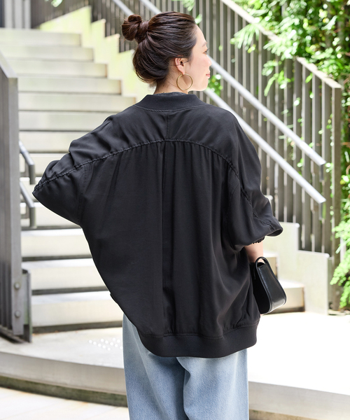 B.C STOCK(ベーセーストック)の「《追加》レーヨンツイルブルゾン(その他アウター・レディース・ベージュ/ブラック・FREE)」の21枚目の写真