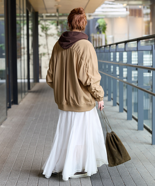 B.C STOCK(ベーセーストック)の「《追加》レーヨンツイルブルゾン(その他アウター・レディース・ベージュ/ブラック・FREE)」の18枚目の写真