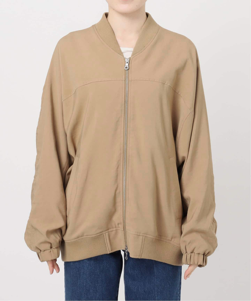 B.C STOCK(ベーセーストック)の「《追加》レーヨンツイルブルゾン(その他アウター・レディース・ベージュ/ブラック・FREE)」の5枚目の写真