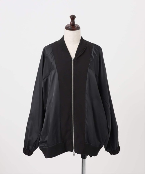 B.C STOCK(ベーセーストック)の「《追加》レーヨンツイルブルゾン(その他アウター・レディース・ベージュ/ブラック・FREE)」の3枚目の写真