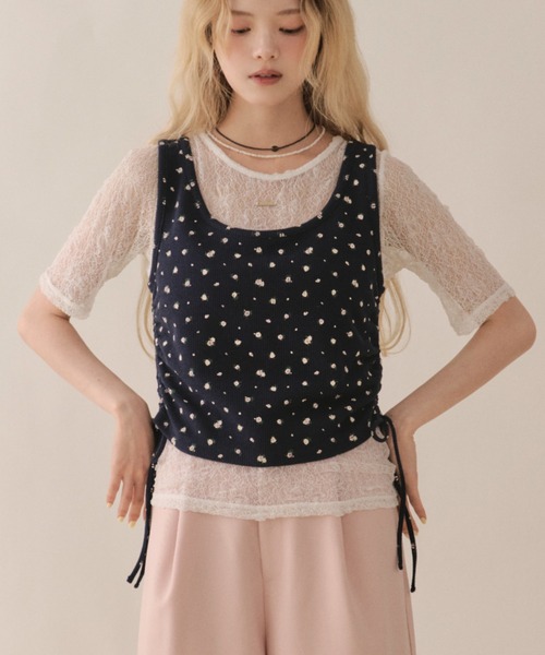 loin nuit（ロワンニュイ）の「spangle lace frill tops