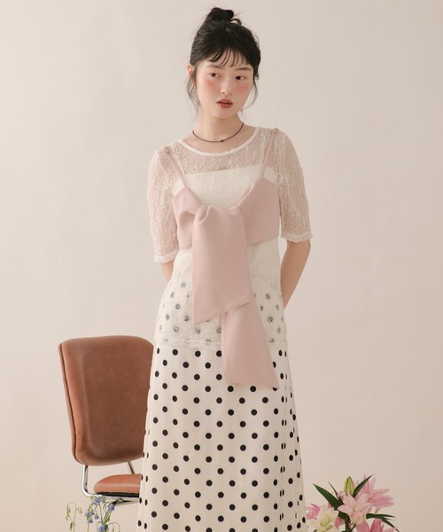 loin nuit(ロワンニュイ)の「lace and shirring tank / レースアンドシャーリングタンク(Tシャツ/カットソー・レディース・グレー/ネイビー/ブラウン・FREE)」の22枚目の写真