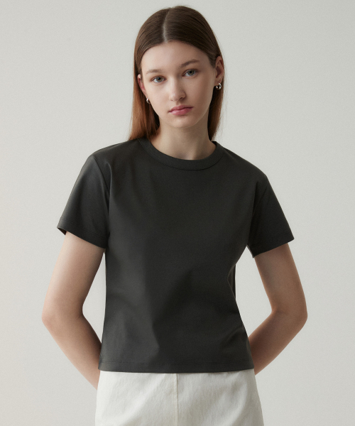 SUARE WOMEN(スアレウーマン)の「(ウィメンズ)シルケットベーシックTシャツ - 5カラー(Tシャツ/カットソー・レディース・ブラック・SMALL)」の9枚目の写真