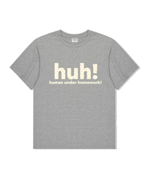 huh オーバーサイズ 半袖Tシャツ メランジグレー