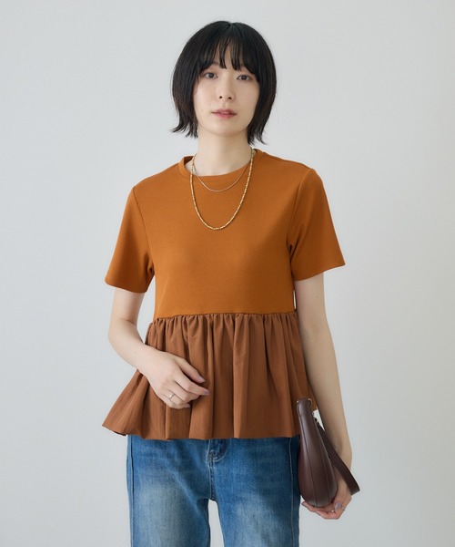 Paradise Picnic(パラダイスピクニック)の「ペプラムプルオーバー(Tシャツ/カットソー・レディース・オレンジ/ホワイト/ブラック・FREE)」の3枚目の写真