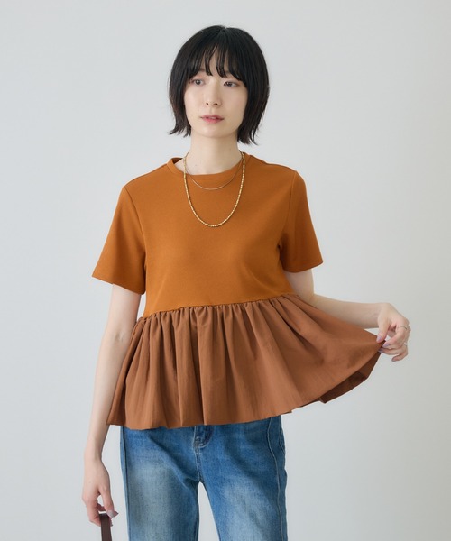Paradise Picnic(パラダイスピクニック)の「ペプラムプルオーバー(Tシャツ/カットソー・レディース・オレンジ/ホワイト/ブラック・FREE)」の10枚目の写真