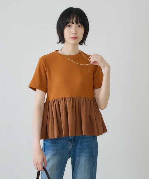 Paradise Picnic(パラダイスピクニック)の「ペプラムプルオーバー(Tシャツ/カットソー・レディース・オレンジ/ホワイト/ブラック・FREE)」の9枚目の写真
