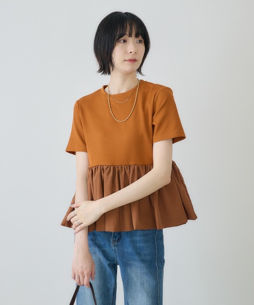 Paradise Picnic(パラダイスピクニック)の「ペプラムプルオーバー(Tシャツ/カットソー・レディース・オレンジ/ホワイト/ブラック・FREE)」の12枚目の写真