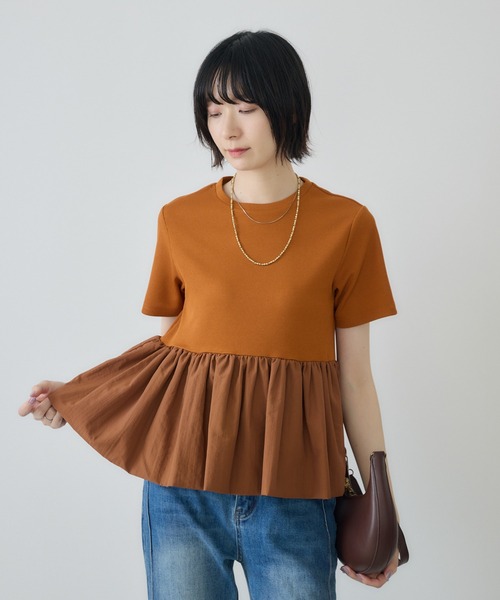Paradise Picnic(パラダイスピクニック)の「ペプラムプルオーバー(Tシャツ/カットソー・レディース・オレンジ/ホワイト/ブラック・FREE)」の11枚目の写真